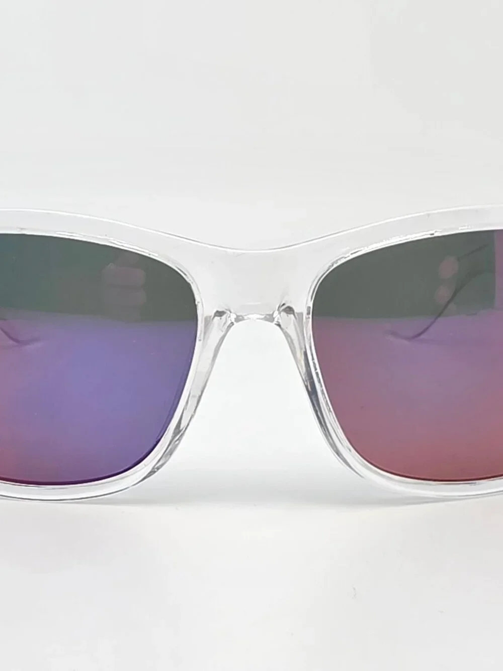 Shady Rays Classic Ice Clear Frame Polarized Lagoon Purple Mirror Sunglasses